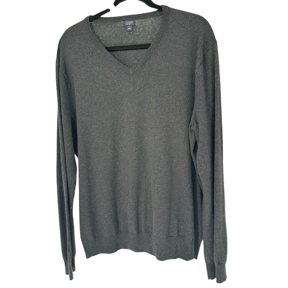 J. Crew Cotton Cashmere Blend V-Neck Pullover Sweater Large